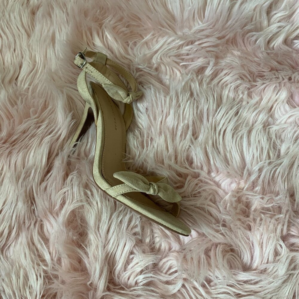 Who What Wear Yellow Suede Strappy Heels